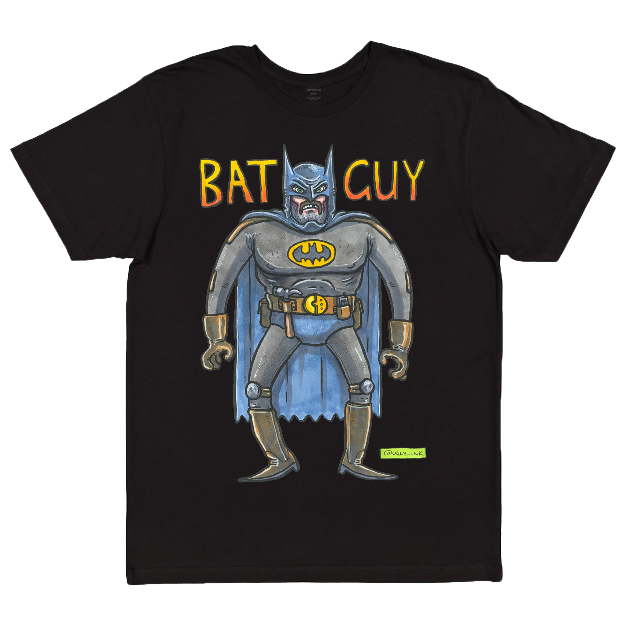 Ugly Ink: BatGuy black short sleeve adult tee – dweegz